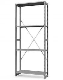 Стеллаж ТСУ 2200x1200x600 4 полки (300 кг, металл) Стеллаж ТСУ 2200x1200x600 4 полки (300 кг, металл)