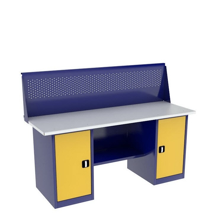 Верстак двухтумбовый ВП-5/1,6 с экраном купить в Екатеринбурге Верстак двухтумбовый ВП-5/1,6 с экраном купить в Екатеринбурге