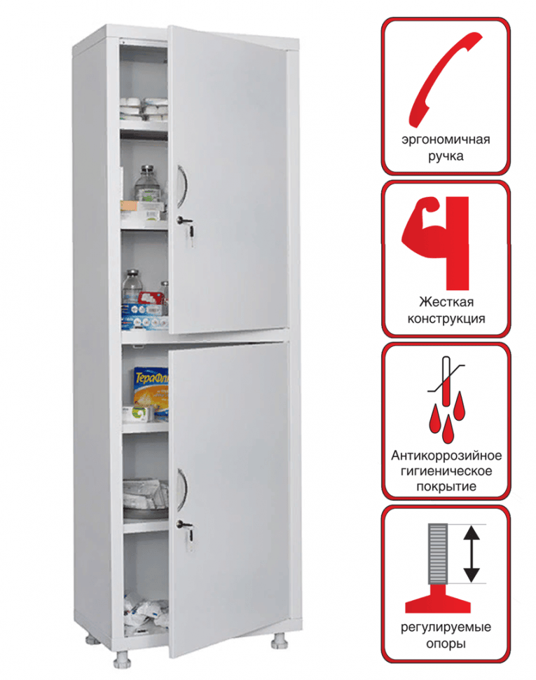 Медицинский шкаф HILFE МД 1 1760/SS купить в Екатеринбурге