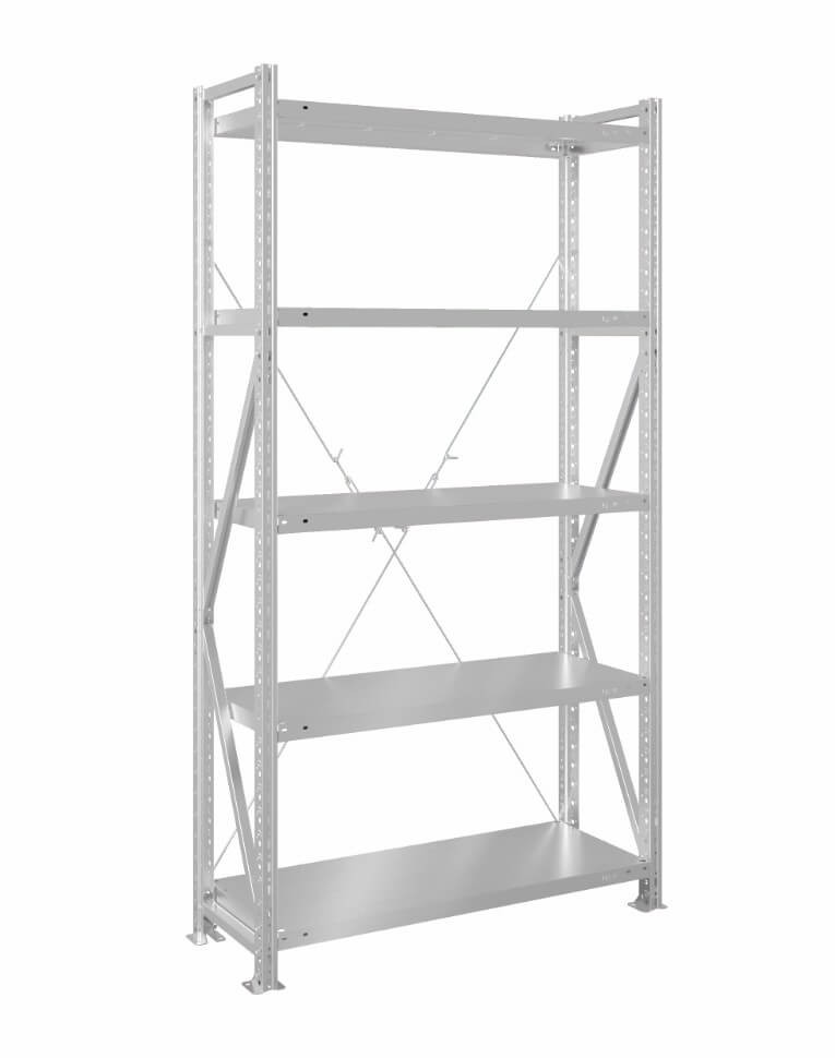 Стеллаж MS U 2500x1200x800 5 полок (400 кг, металл) купить в Екатеринбурге