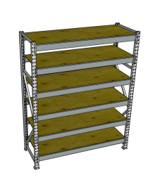 Стеллаж грузовой СГР 2000x1200x600 6 полок (фанера)
