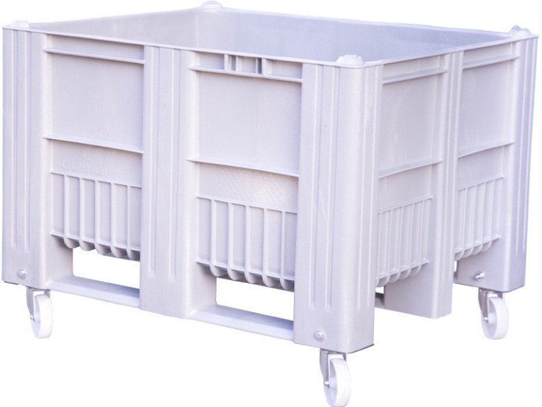 BoxPallet 1200x1000x900 мм сплошной на колесах серый купить в Екатеринбурге