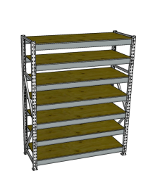 Стеллаж грузовой СГР 2500x1800x400 7 полок (фанера)