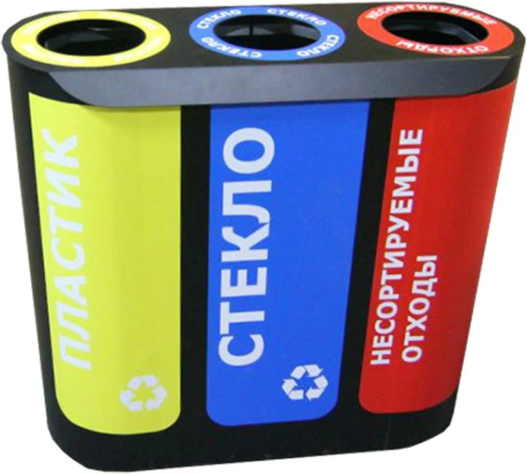 Урна для раздельного сбора мусора Альтернатива-3 с наклейками купить в Екатеринбурге Урна для раздельного сбора мусора Альтернатива-3 с наклейками купить в Екатеринбурге