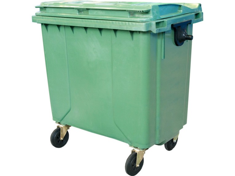 Мусорный контейнер 1 100л. на колёсах, с крышкой цв. зелёный купить в Екатеринбурге Мусорный контейнер 1 100л. на колёсах, с крышкой цв. зелёный купить в Екатеринбурге