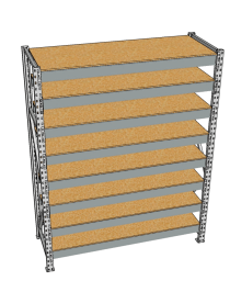 Стеллаж грузовой СГР 2500x2100x600 8 полок (ДСП)