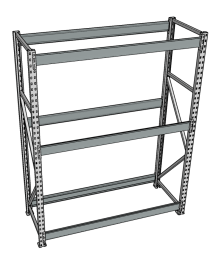 Стеллаж грузовой СГР 2500x1200x1000 3 полки (без настила) Стеллаж грузовой СГР 2500x1200x1000 3 полки (без настила)