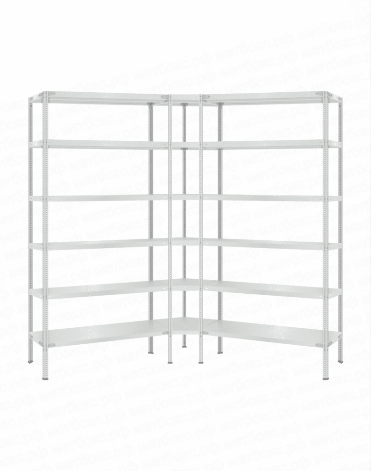 Стеллаж угловой 2000х1500х1500 (6 ярусов глубиной 300мм) купить в Екатеринбурге Стеллаж угловой 2000х1500х1500 (6 ярусов глубиной 300мм) купить в Екатеринбурге