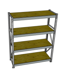Стеллаж грузовой СГР 2500x1800x800 4 полки (фанера) Стеллаж грузовой СГР 2500x1800x800 4 полки (фанера)