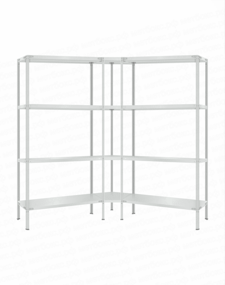 Стеллаж угловой 2000х1700х1700 (4 яруса глубиной 500мм) купить в Екатеринбурге