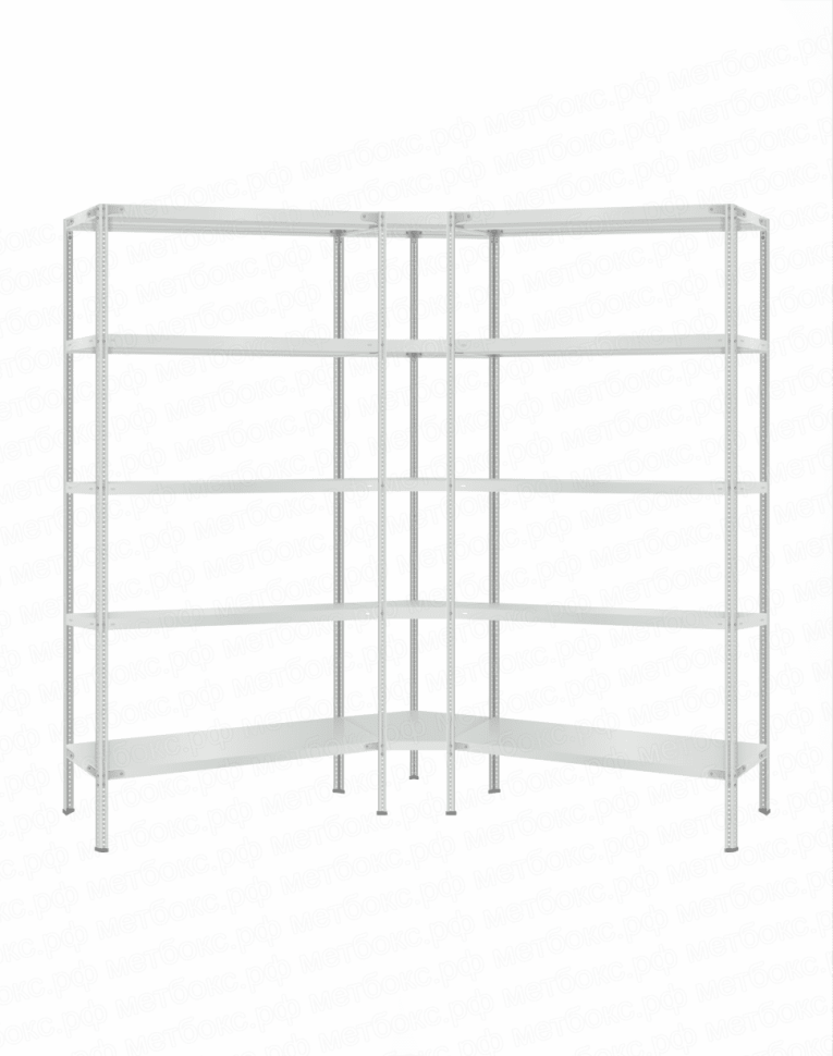 Стеллаж угловой 2000х1700х1700 (5 ярусов глубиной 500мм) купить в Екатеринбурге