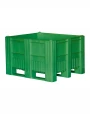 BoxPallet 1200x1000x740 мм сплошной на полозьях зелёный