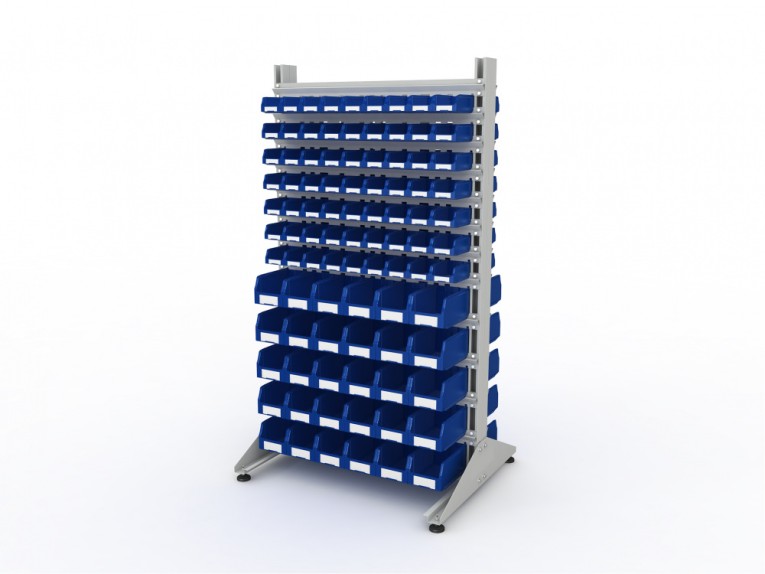 Стеллаж для пластиковых лотков SORTEX двухсторонний 1800x1000x800.04 купить в Екатеринбурге Стеллаж для пластиковых лотков SORTEX двухсторонний 1800x1000x800.04 купить в Екатеринбурге