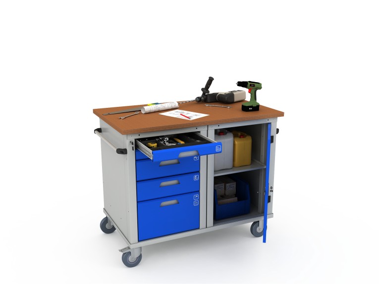 Верстак мобильный двухтумбовый WOKER PRO 2501.1200 купить в Екатеринбурге