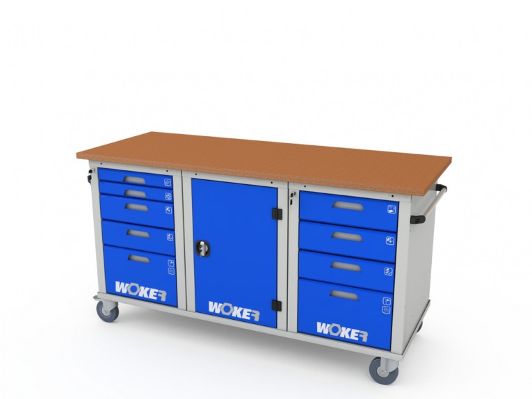 Верстак мобильный трехтумбовый WOKER PRO 3514.1800 купить в Екатеринбурге