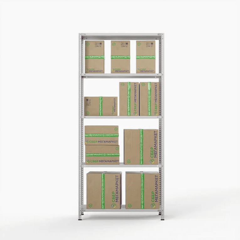 Стеллаж ПВЗ Сбер 2000х1000х400 5 полок купить в Екатеринбурге