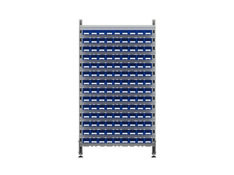 Стеллаж для пластиковых лотков SORTEX односторонний 1800x1000x450.01 купить в Екатеринбурге Стеллаж для пластиковых лотков SORTEX односторонний 1800x1000x450.01 купить в Екатеринбурге