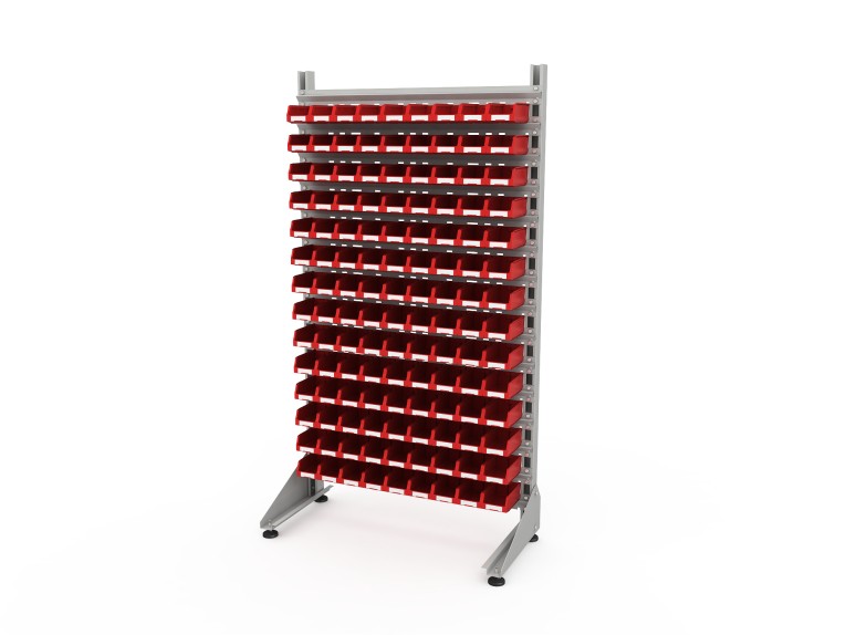 Стеллаж для пластиковых лотков SORTEX односторонний 1800x1000x450.01 купить в Екатеринбурге Стеллаж для пластиковых лотков SORTEX односторонний 1800x1000x450.01 купить в Екатеринбурге