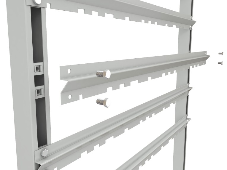 Стеллаж для пластиковых лотков SORTEX односторонний 1800x1000x450.01 купить в Екатеринбурге Стеллаж для пластиковых лотков SORTEX односторонний 1800x1000x450.01 купить в Екатеринбурге