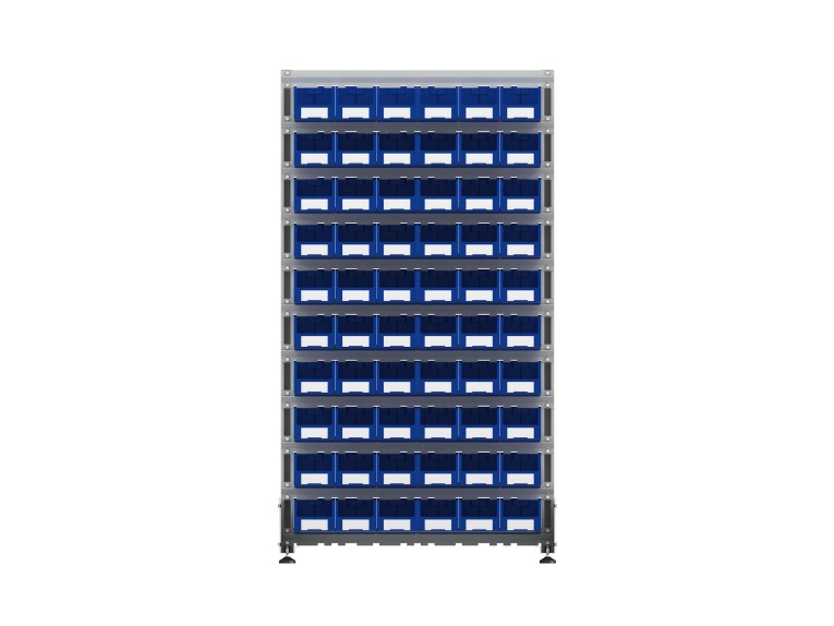 Стеллаж для пластиковых лотков SORTEX односторонний 1800x1000x450.02 купить в Екатеринбурге Стеллаж для пластиковых лотков SORTEX односторонний 1800x1000x450.02 купить в Екатеринбурге