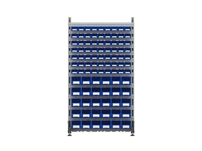 Стеллаж для пластиковых лотков SORTEX односторонний 1800x1000x450.04 купить в Екатеринбурге Стеллаж для пластиковых лотков SORTEX односторонний 1800x1000x450.04 купить в Екатеринбурге