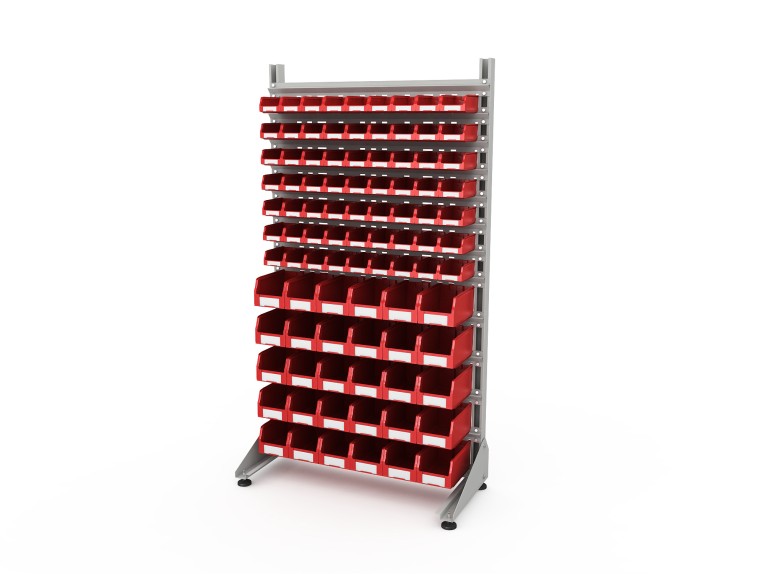 Стеллаж для пластиковых лотков SORTEX односторонний 1800x1000x450.04 купить в Екатеринбурге Стеллаж для пластиковых лотков SORTEX односторонний 1800x1000x450.04 купить в Екатеринбурге