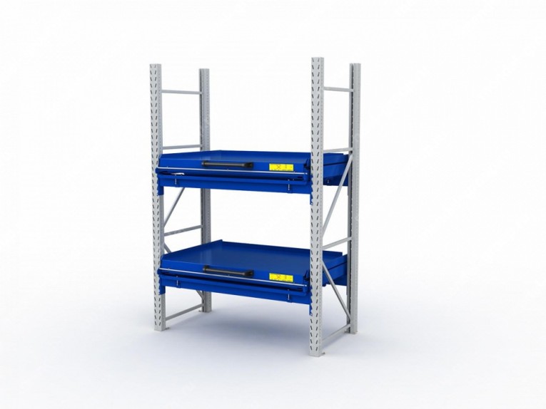 Стеллаж с выкатными платформами S-HEAVY 1000/1300 (2 яруса хранения) купить в Екатеринбурге Стеллаж с выкатными платформами S-HEAVY 1000/1300 (2 яруса хранения) купить в Екатеринбурге