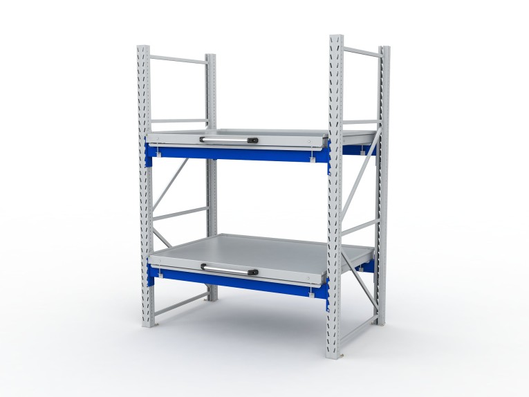 Стеллаж с выкатными платформами S-HEAVY 1000/1300 (2 яруса хранения) купить в Екатеринбурге Стеллаж с выкатными платформами S-HEAVY 1000/1300 (2 яруса хранения) купить в Екатеринбурге