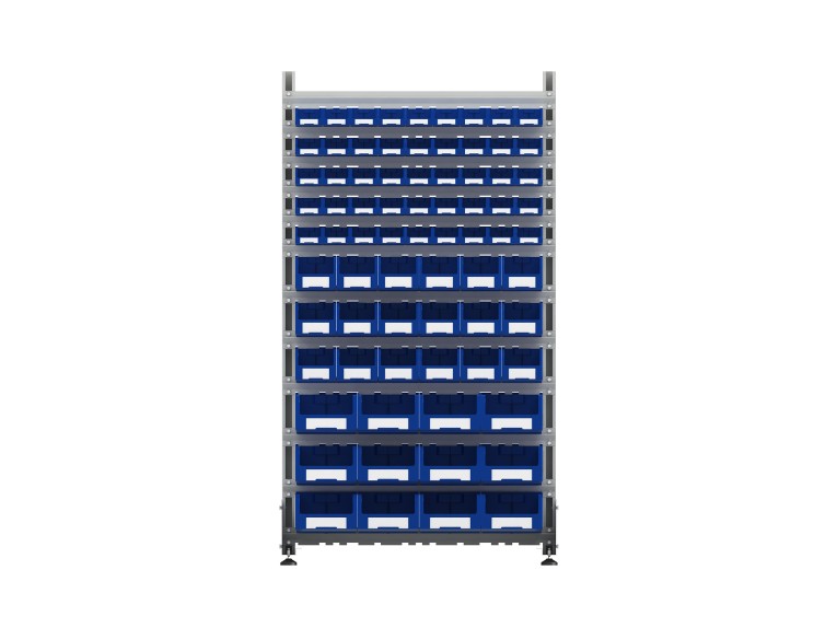 Стеллаж для пластиковых лотков SORTEX односторонний 1800x1000x450.06 купить в Екатеринбурге Стеллаж для пластиковых лотков SORTEX односторонний 1800x1000x450.06 купить в Екатеринбурге