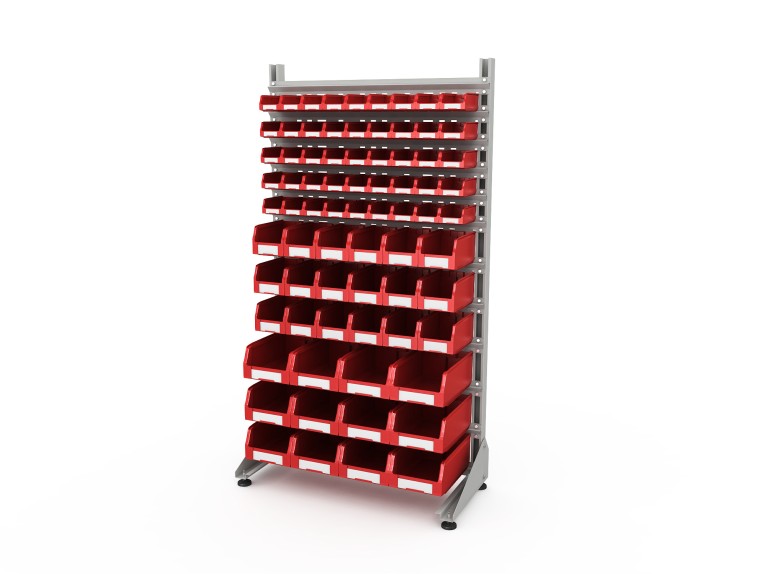 Стеллаж для пластиковых лотков SORTEX односторонний 1800x1000x450.06 купить в Екатеринбурге Стеллаж для пластиковых лотков SORTEX односторонний 1800x1000x450.06 купить в Екатеринбурге