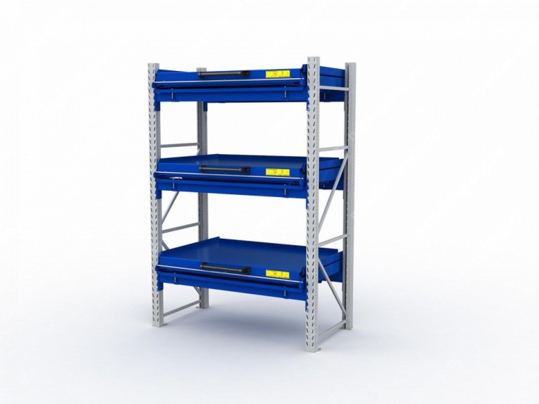 Стеллаж с выкатными платформами S-HEAVY 1000/1300 (3 яруса хранения) купить в Екатеринбурге Стеллаж с выкатными платформами S-HEAVY 1000/1300 (3 яруса хранения) купить в Екатеринбурге