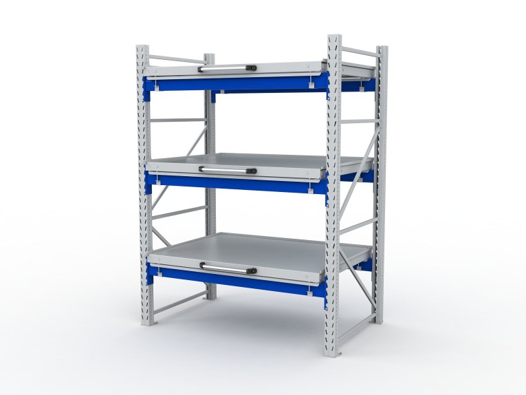 Стеллаж с выкатными платформами S-HEAVY 1000/1300 (3 яруса хранения) купить в Екатеринбурге Стеллаж с выкатными платформами S-HEAVY 1000/1300 (3 яруса хранения) купить в Екатеринбурге