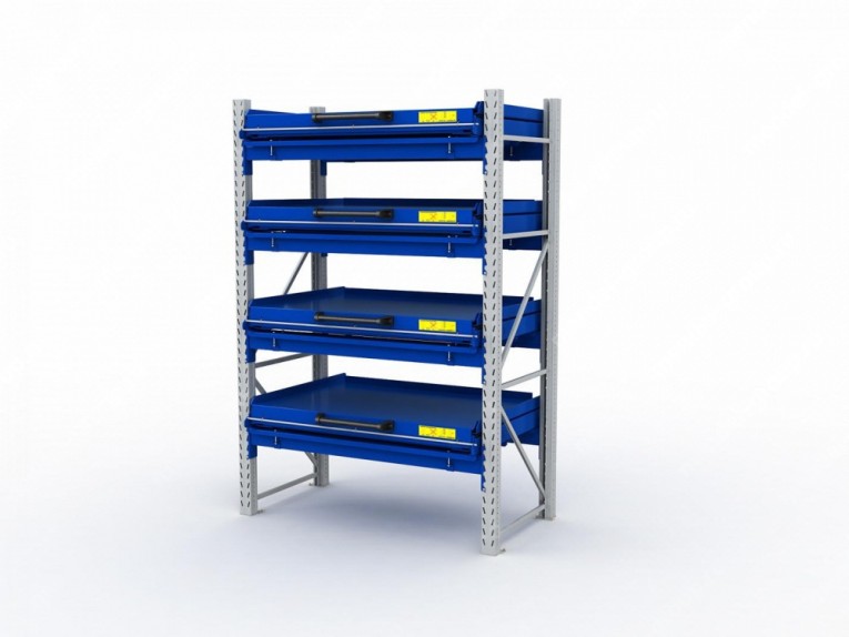 Стеллаж с выкатными платформами S-HEAVY 1000/1300 (4 яруса хранения) купить в Екатеринбурге Стеллаж с выкатными платформами S-HEAVY 1000/1300 (4 яруса хранения) купить в Екатеринбурге