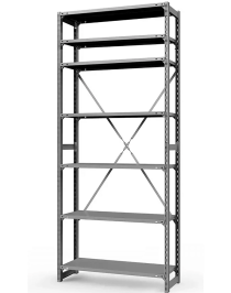 Стеллаж ТСУ 2500x1500x800 7 полок (150 кг, металл) Стеллаж ТСУ 2500x1500x800 7 полок (150 кг, металл)