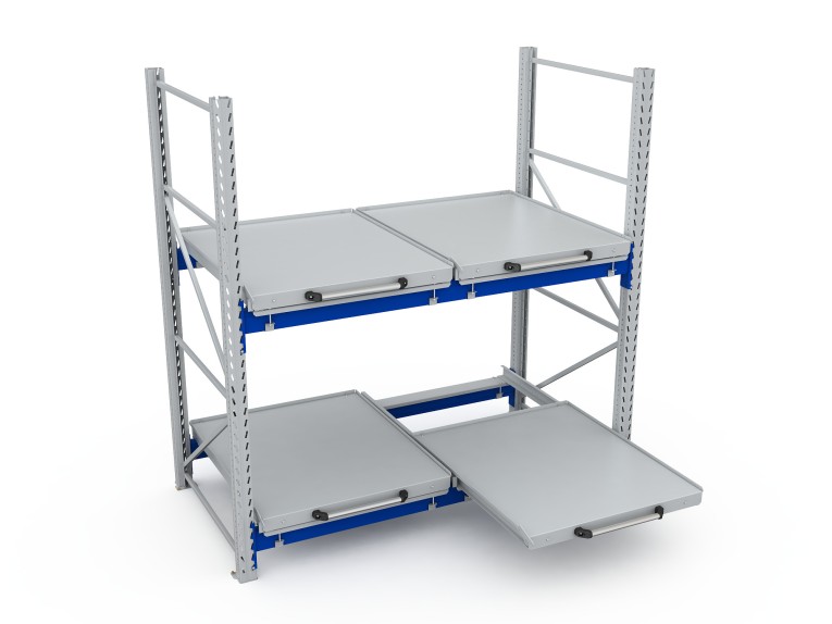 Стеллаж с выкатными платформами S-HEAVY 500 (2 яруса хранения) купить в Екатеринбурге Стеллаж с выкатными платформами S-HEAVY 500 (2 яруса хранения) купить в Екатеринбурге
