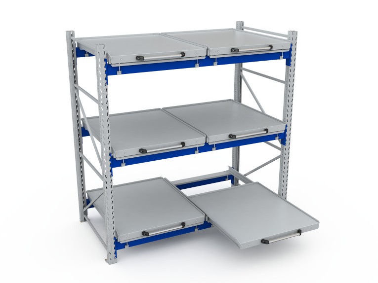 Стеллаж с выкатными платформами S-HEAVY 500 (3 яруса хранения) купить в Екатеринбурге Стеллаж с выкатными платформами S-HEAVY 500 (3 яруса хранения) купить в Екатеринбурге