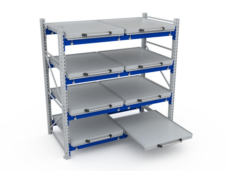 Стеллаж с выкатными платформами S-HEAVY 500 (4 яруса хранения) купить в Екатеринбурге Стеллаж с выкатными платформами S-HEAVY 500 (4 яруса хранения) купить в Екатеринбурге